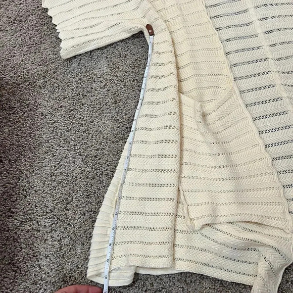 Anthropologie Guinevere Womens Open Cardigan Cashmere Organic Autumn Cream Sz M - Picture 6 of 12